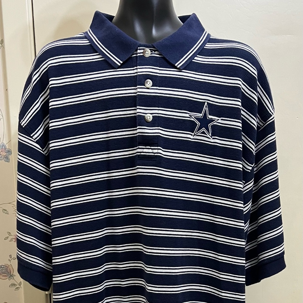 Vintage Reebok Dallas Cowboys Striped Polo SZ XL
